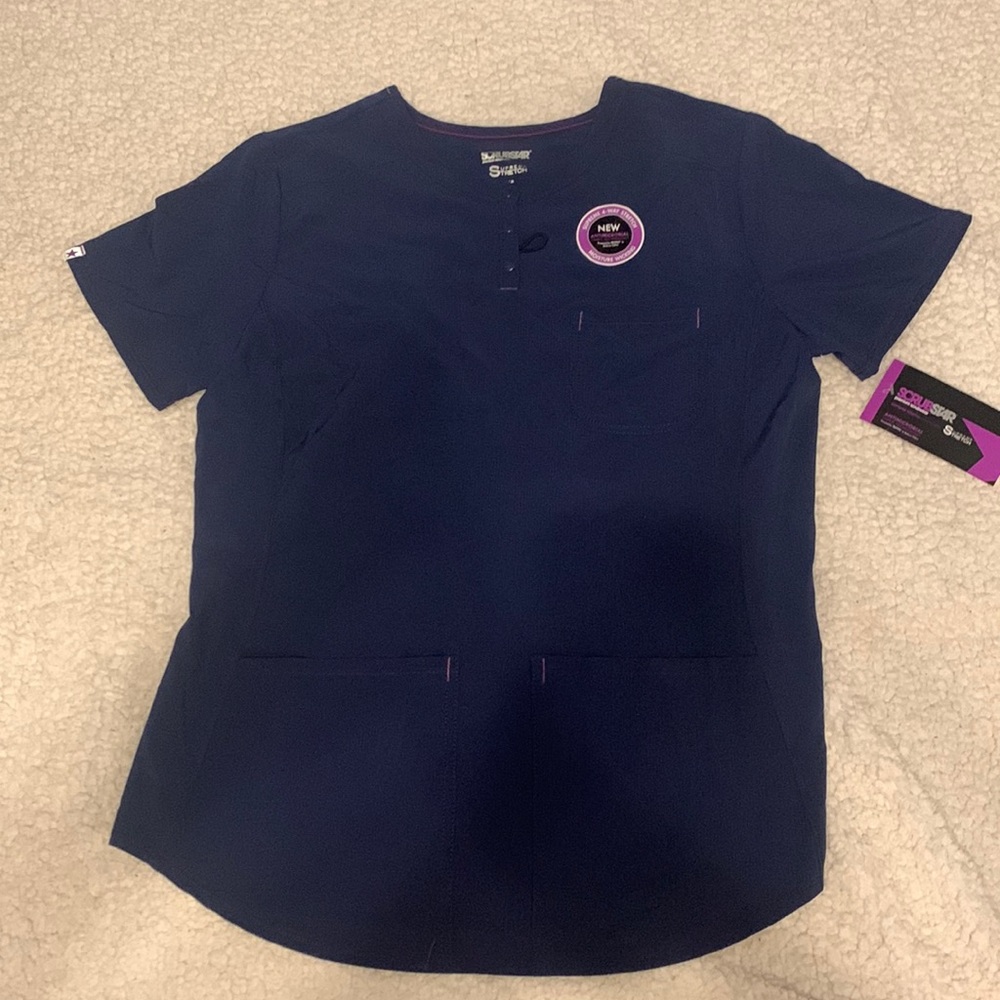 Dark blue scrubstar scrub top